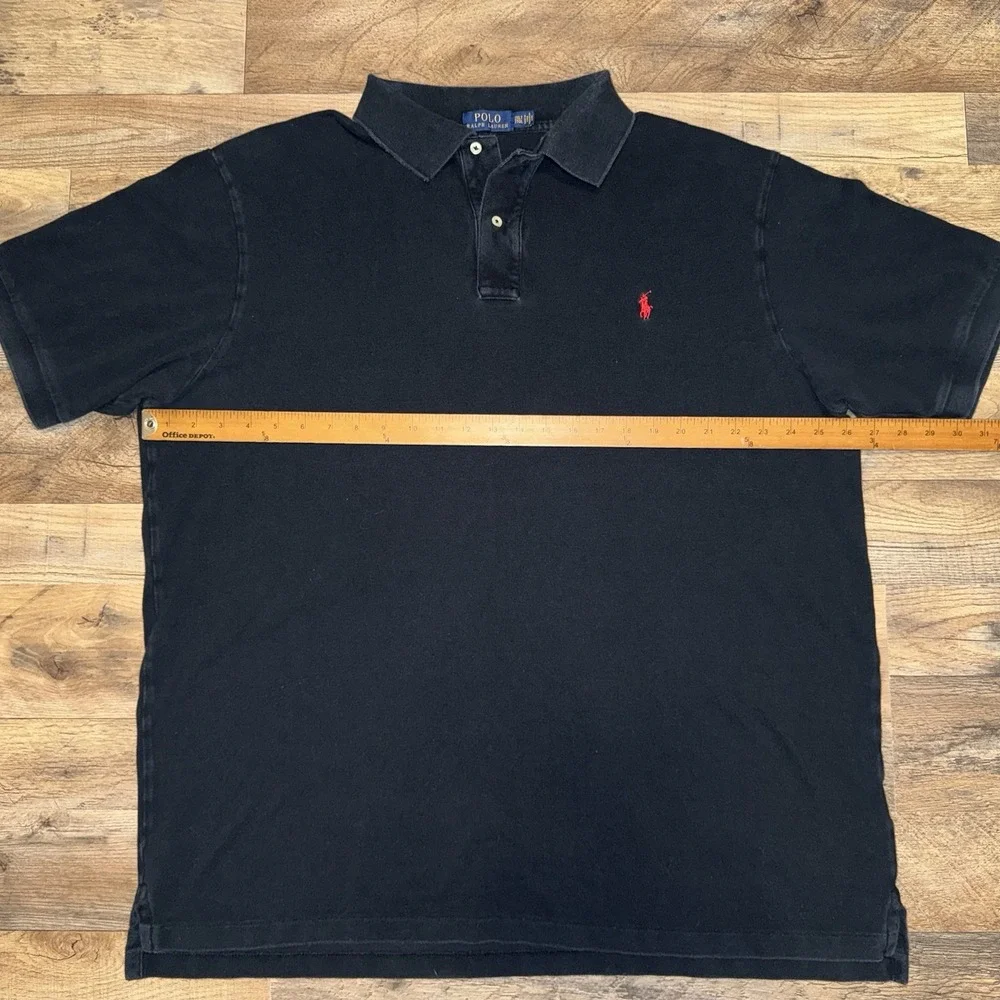 Polo Ralph Lauren Shirt Mens 2XLT Black Red Pony Preppy